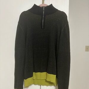 Calvin Klein Jeans‎ 1/4 Zip Black and Green Pullover Size  Large